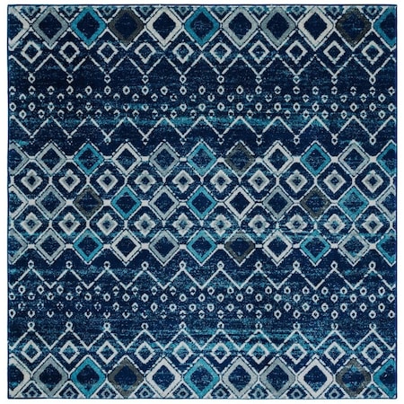 Safavieh 3 x 3 ft. Amsterdam Power Loomed Square Area Rug Navy & Beige AMS108N-3SQ